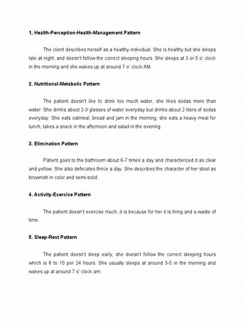 Health Perception Health Management Pattern Questions