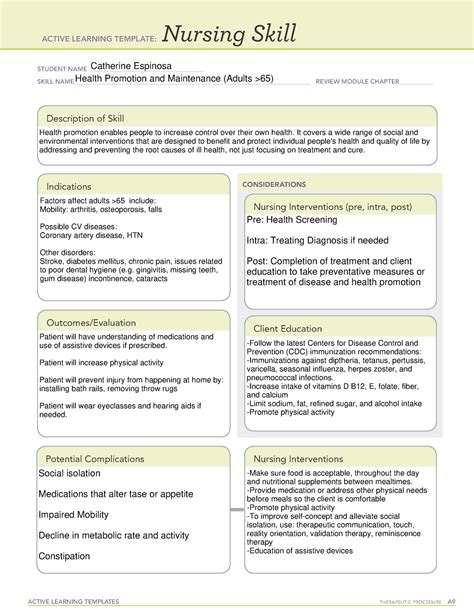 Health Promotion And Maintenance Ati Template