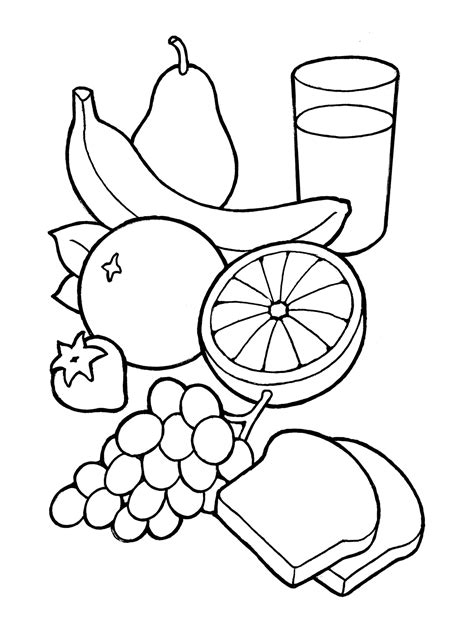 Healthy Food Clip Art Black And White