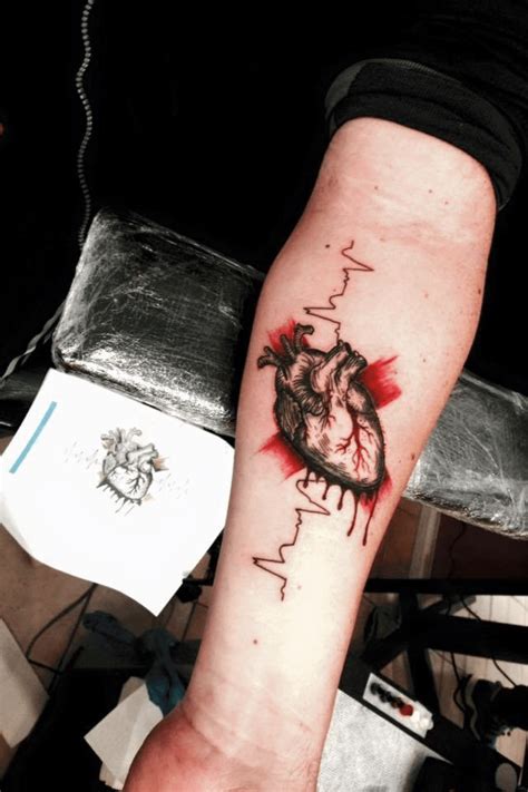 A heart tattoo I did for a client who had a heart attack