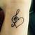 Heart Music Note Tattoo