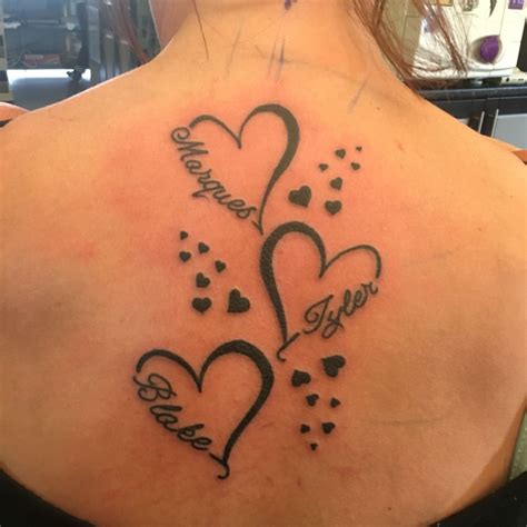 Tattoo heart with the kids names Name tattoos for moms