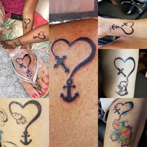 anchor cross heart tattoo with flying birds on wrist