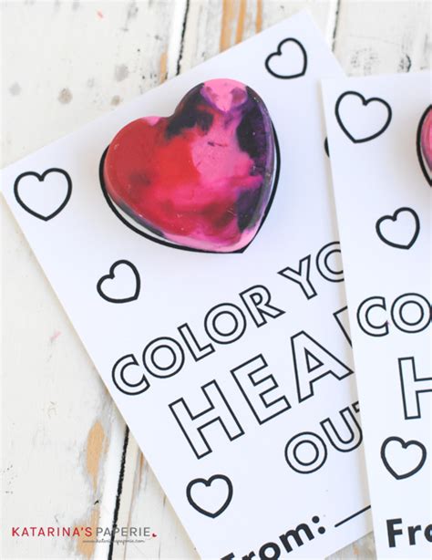 Heart Crayon Valentine Printable
