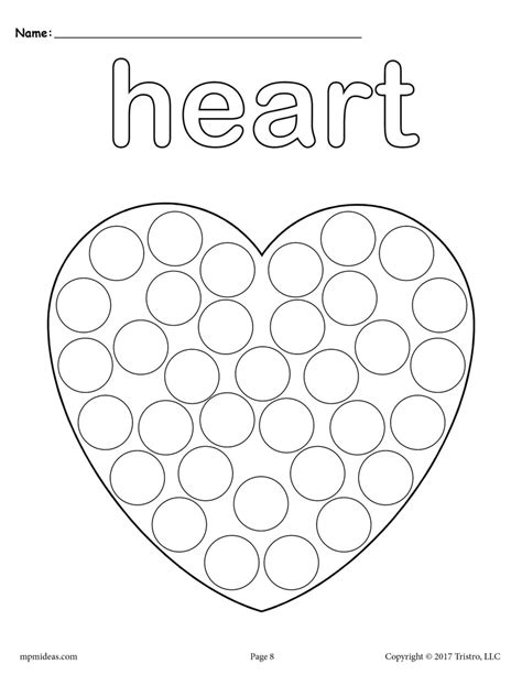 Heart Dot Marker Printable