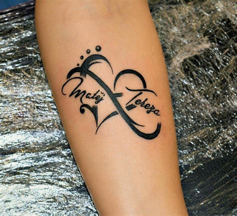 Heart Infinity Tattoo With Names
