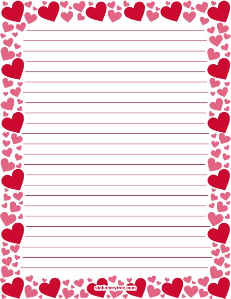 Heart Lined Paper Printable