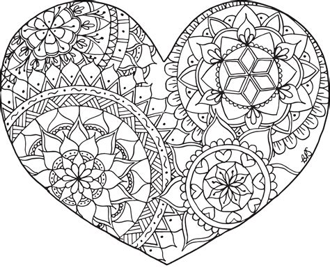 Heart Mandala Coloring Pages