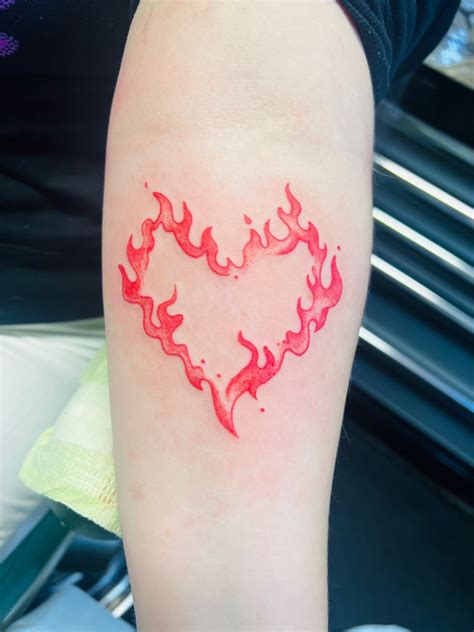 Heart On Fire Tattoo