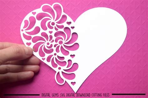 Download Heart Paper Cut Design DXF Files