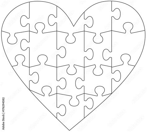 Heart Puzzle Piece Template