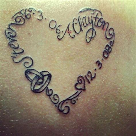 Heart Tattoo With Names Inside