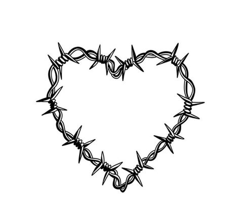 Heart Tattoos With Barb Wire