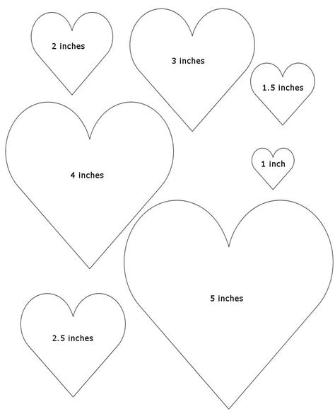 Heart Templates Different Sizes