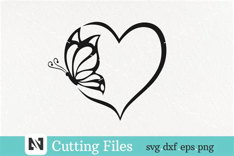 Fluttering Love: Embellish Your Design with Heart With Butterflies SVG