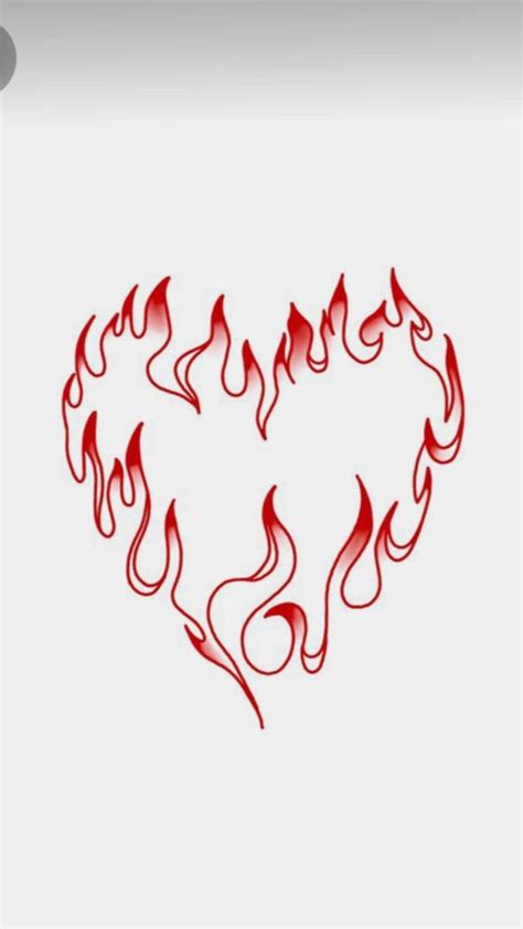 Heart With Flames Tattoo