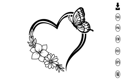 Decorate Your Projects with Heart With Flowers SVG - Spread Love and Joy!