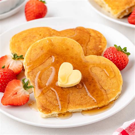 Heart-Shaped Pancakes for Mother's Day Breakfast