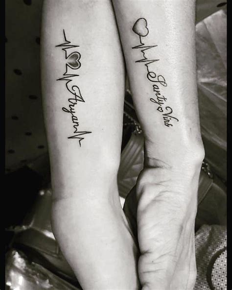 Heartbeat Couple Tattoos