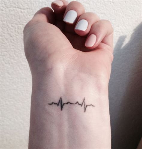Heartbeat tattoo ideas baddie small