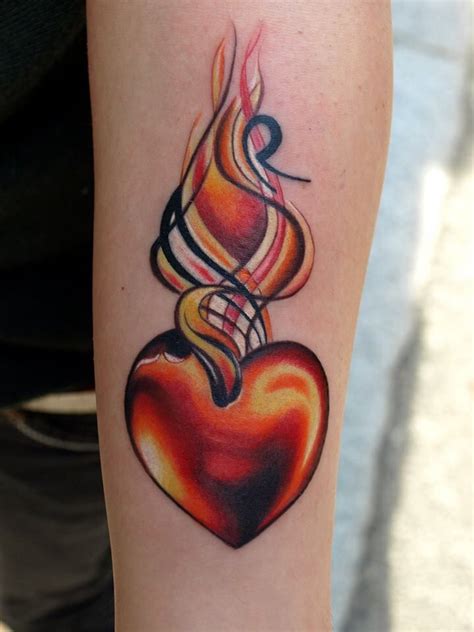 the heart of fire Lucky tattoo, Fire heart, Tattoos