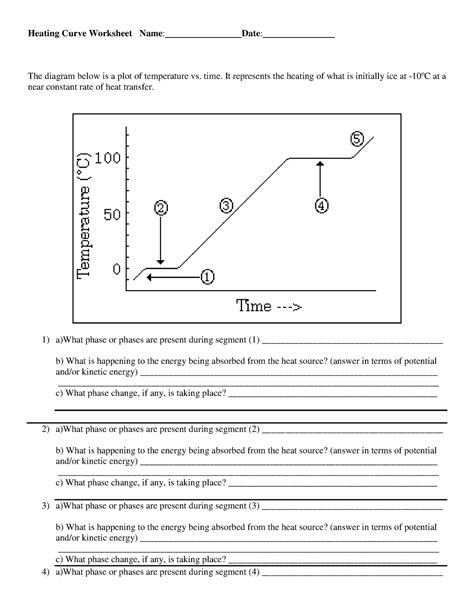 Heating Curve Of Water Worksheet