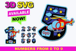 Download Helicopter Remote Control Numbers 3D SVG