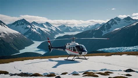 Helicopter takeoff Alaska