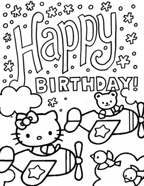 Pin by Uanita on colouring Hello kitty birthday, Birthday coloring