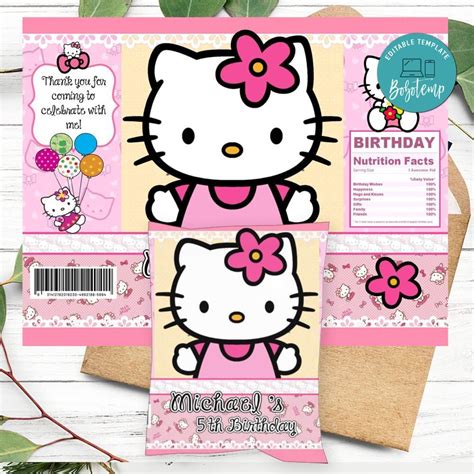 Hello Kitty Chip Bag Template