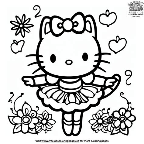 Hello Kitty Coloring Pages Ballerina