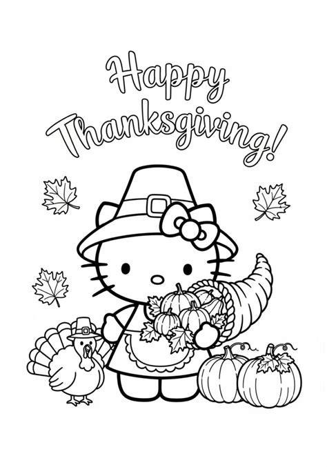 Hello Kitty Thanksgiving Coloring Pages