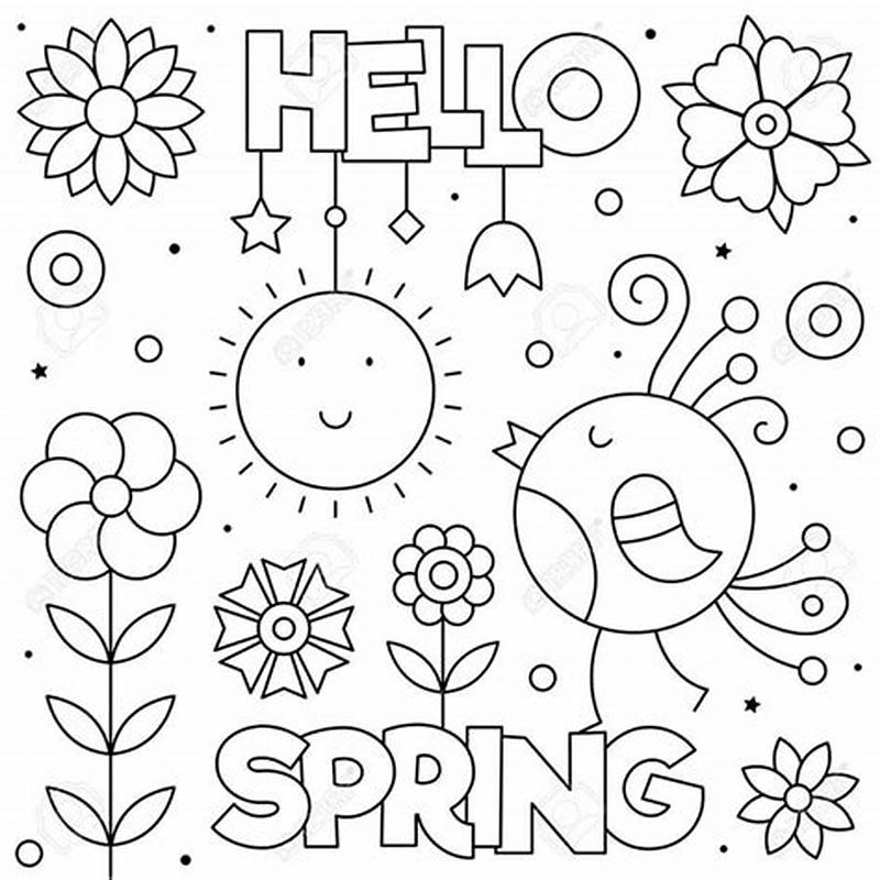 Hello Spring Coloring Pages