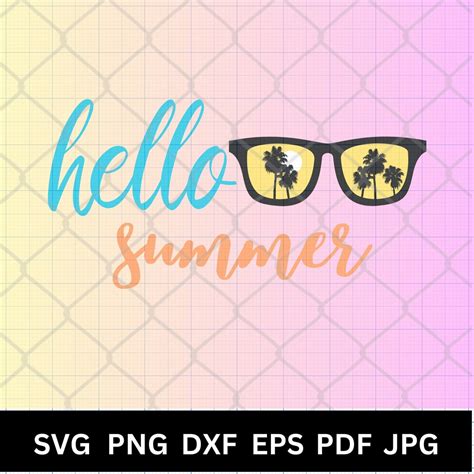Download Hello Summer Sunglasses Sublimation. DXF Files