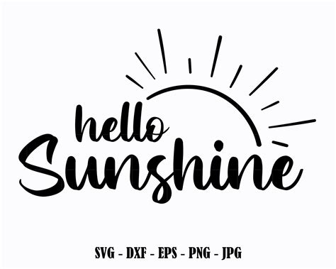 Shine Bright with Hello Sunshine SVG - Unleash your Creative Magic with this Beautifully Designed Vector Artwork!