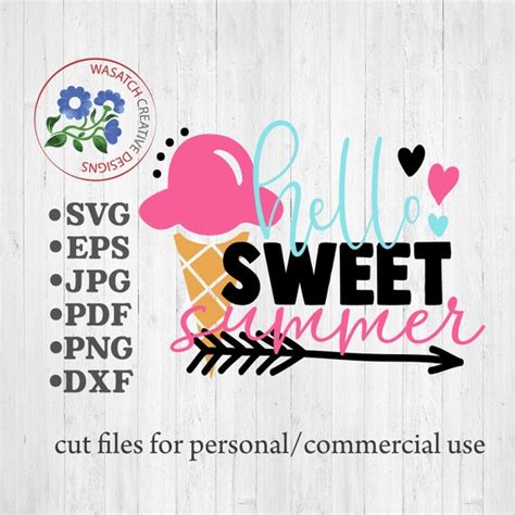 Download Hello Sweet Summer Cut File DXF Files