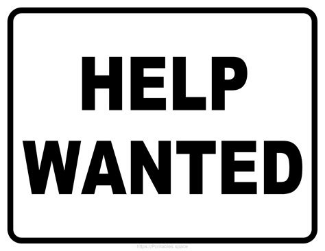 Help Wanted Sign Printable