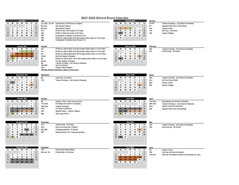 Henderson Collegiate Calendar