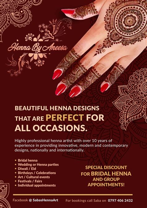 Henna Hand Tattoos Business Card