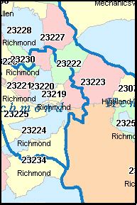 Henrico County, VA Wall Map Premium Style by MarketMAPS