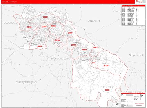 Henrico Zip Code Map, Virginia Henrico County Zip Codes