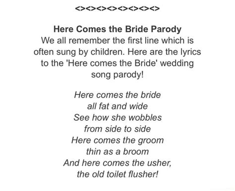 Here Comes the Bride Lyrics Dark Version