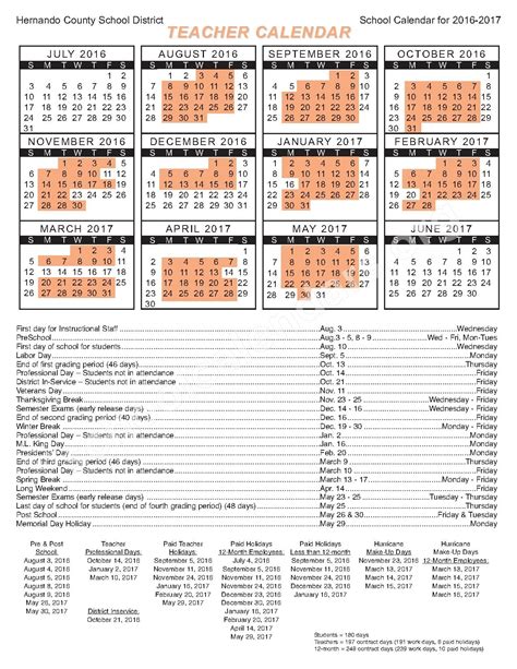 Hernando County Calendar