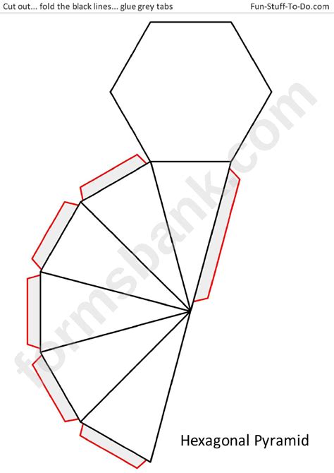 Hexagonal Pyramid Template Printable