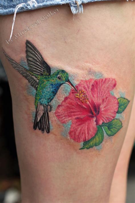 Hibiscus tattoo, Hummingbird flower tattoos, Hibiscus