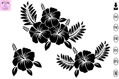 Download Hibiscus Outline Flower SVG File - SVG Design Silhouette Free PSD Mockups