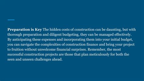 Hidden Costs and Preparation Work