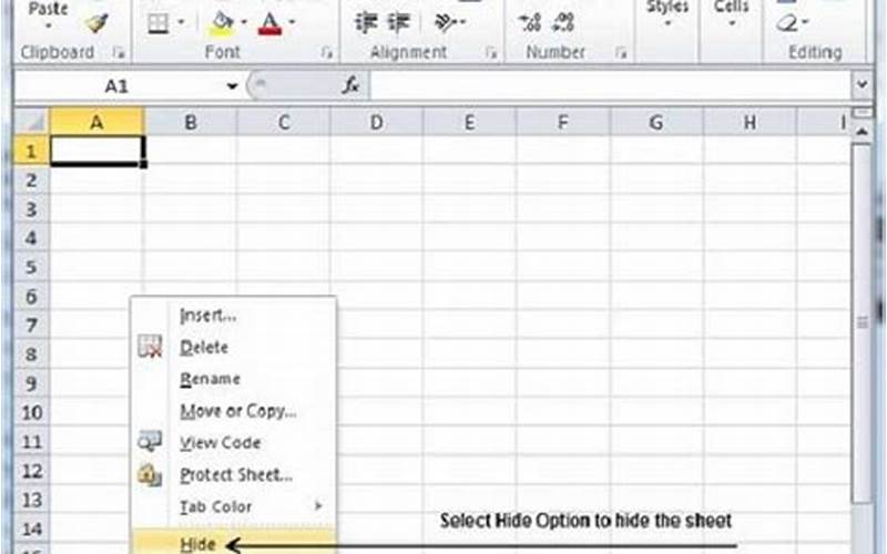 Hide Sheet In Excel