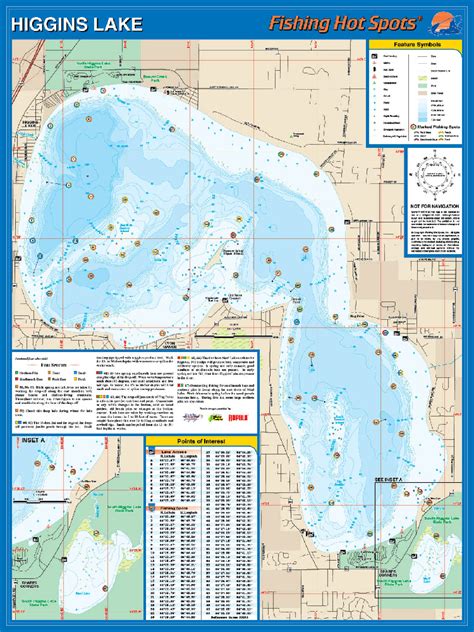 Higgins Lake, Michigan Nautical Wooden Chart Wooden Map Artwork