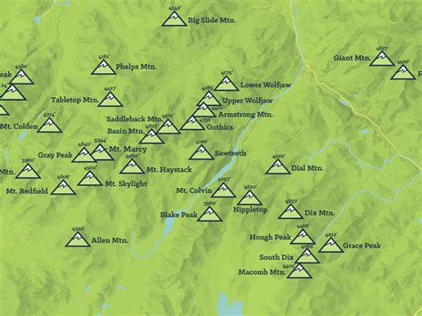 High Peaks Adirondacks Map